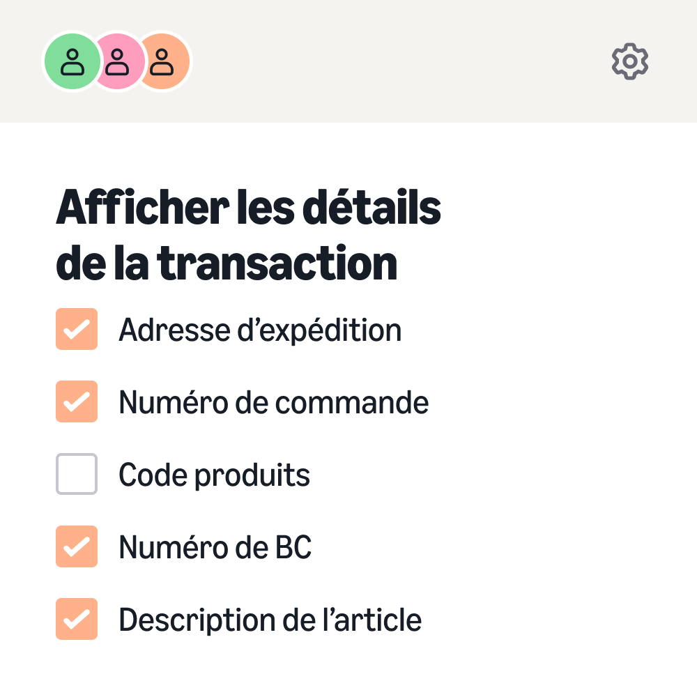 détails de la transaction par article