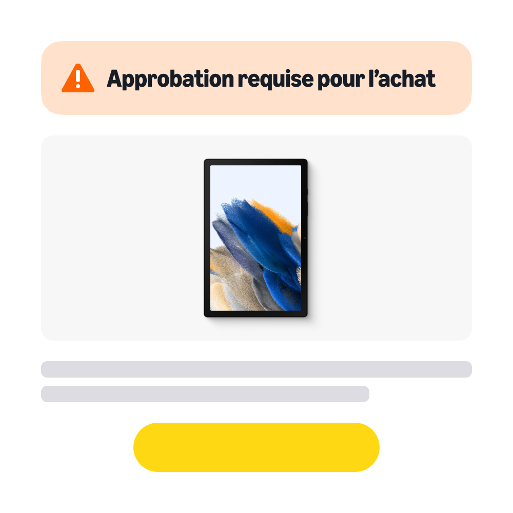 approbation requise pour acheter