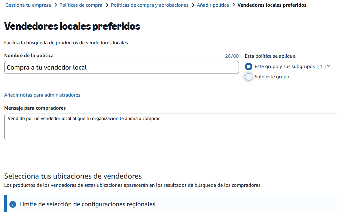 selecciona ubicaciones de vendedores