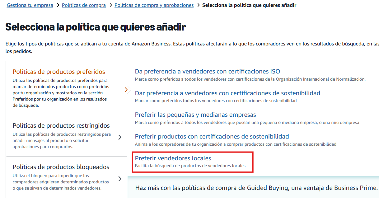 da prioridad a vendedores locales