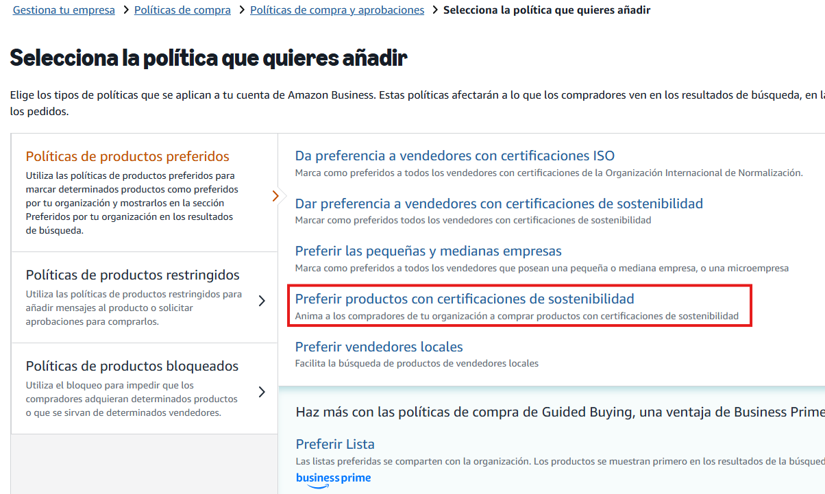 productos preferidos con certificaciones de sostenibilidad