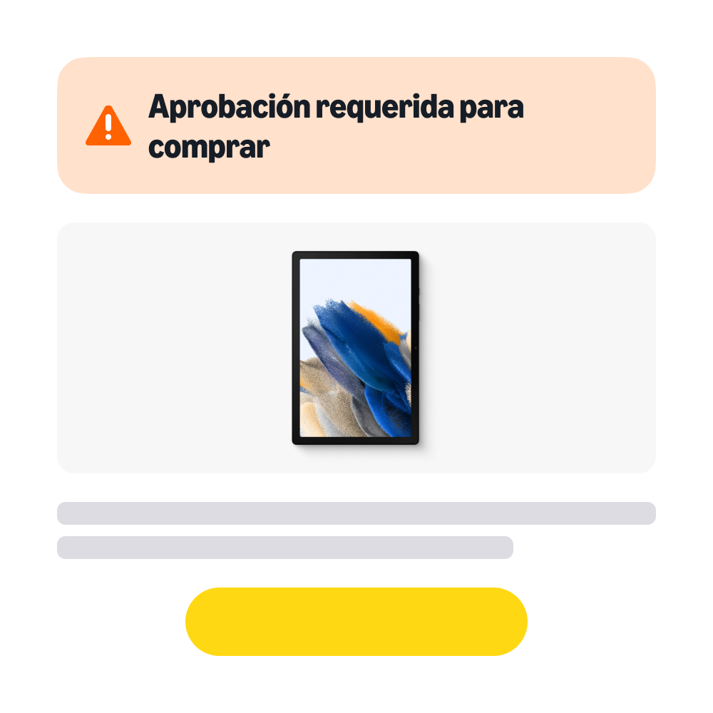 requiere aprobación para la compra