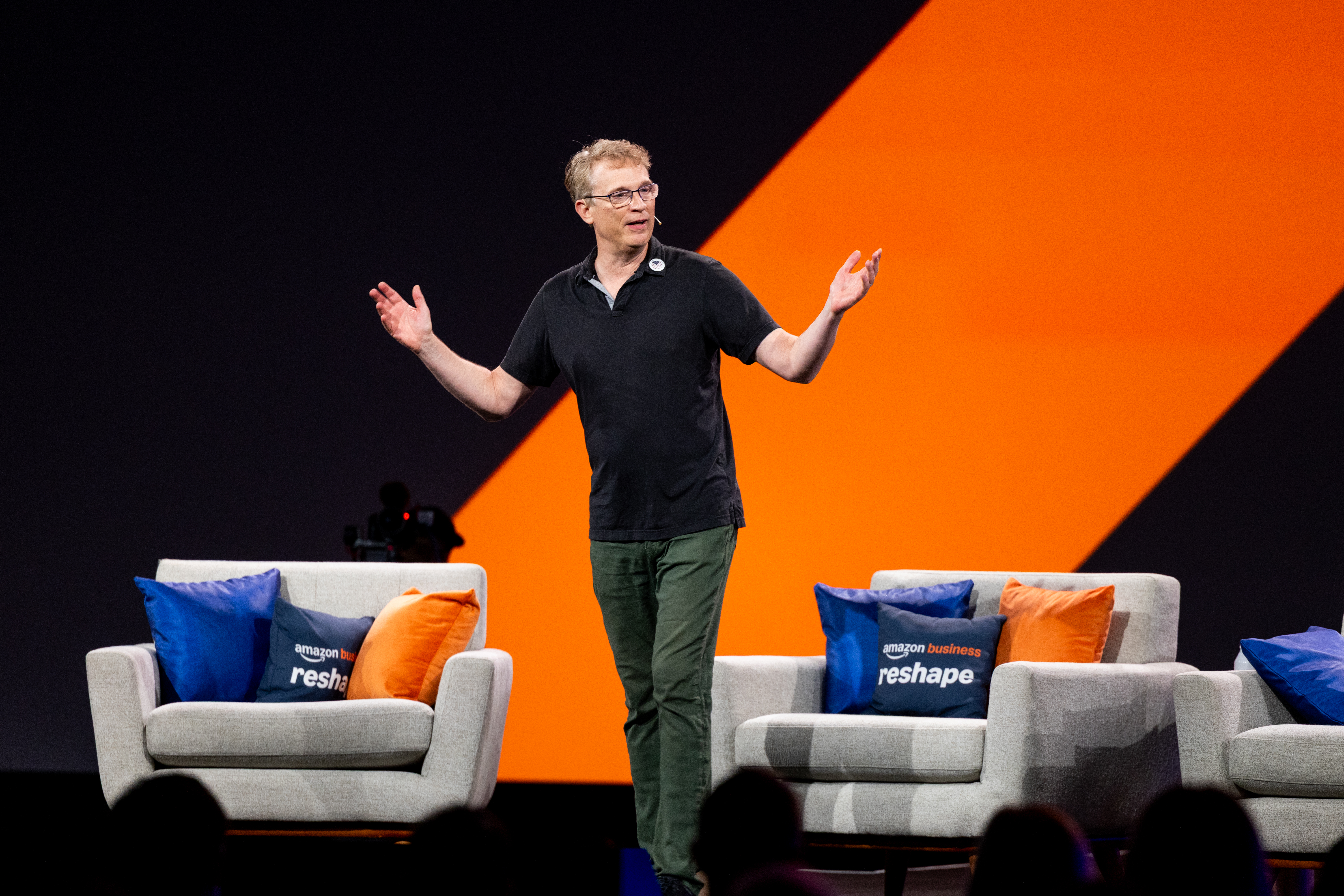  Doug Gray speaks onstage at Amazon Business Reshape 