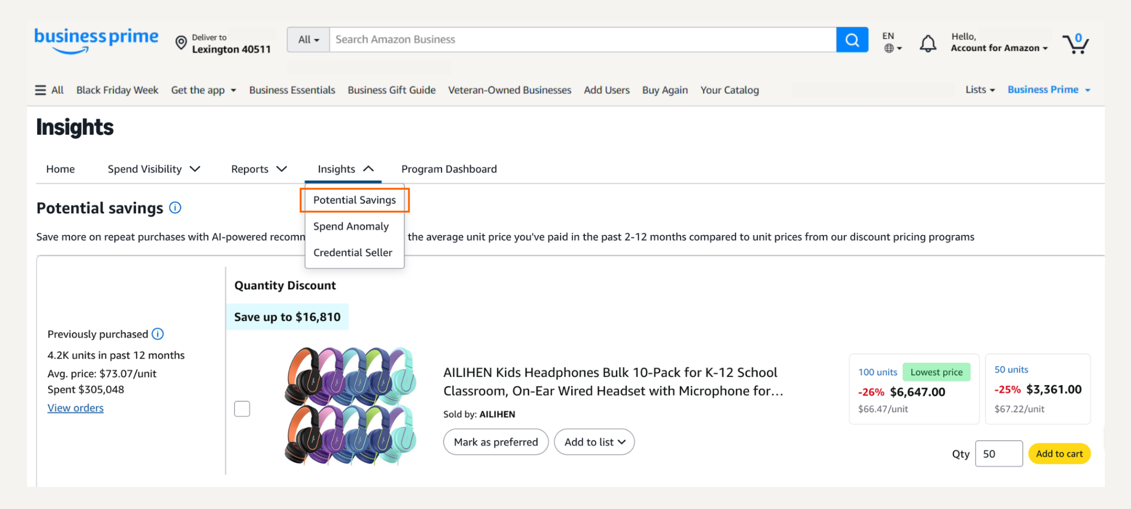  Amazon Business Savings Insights