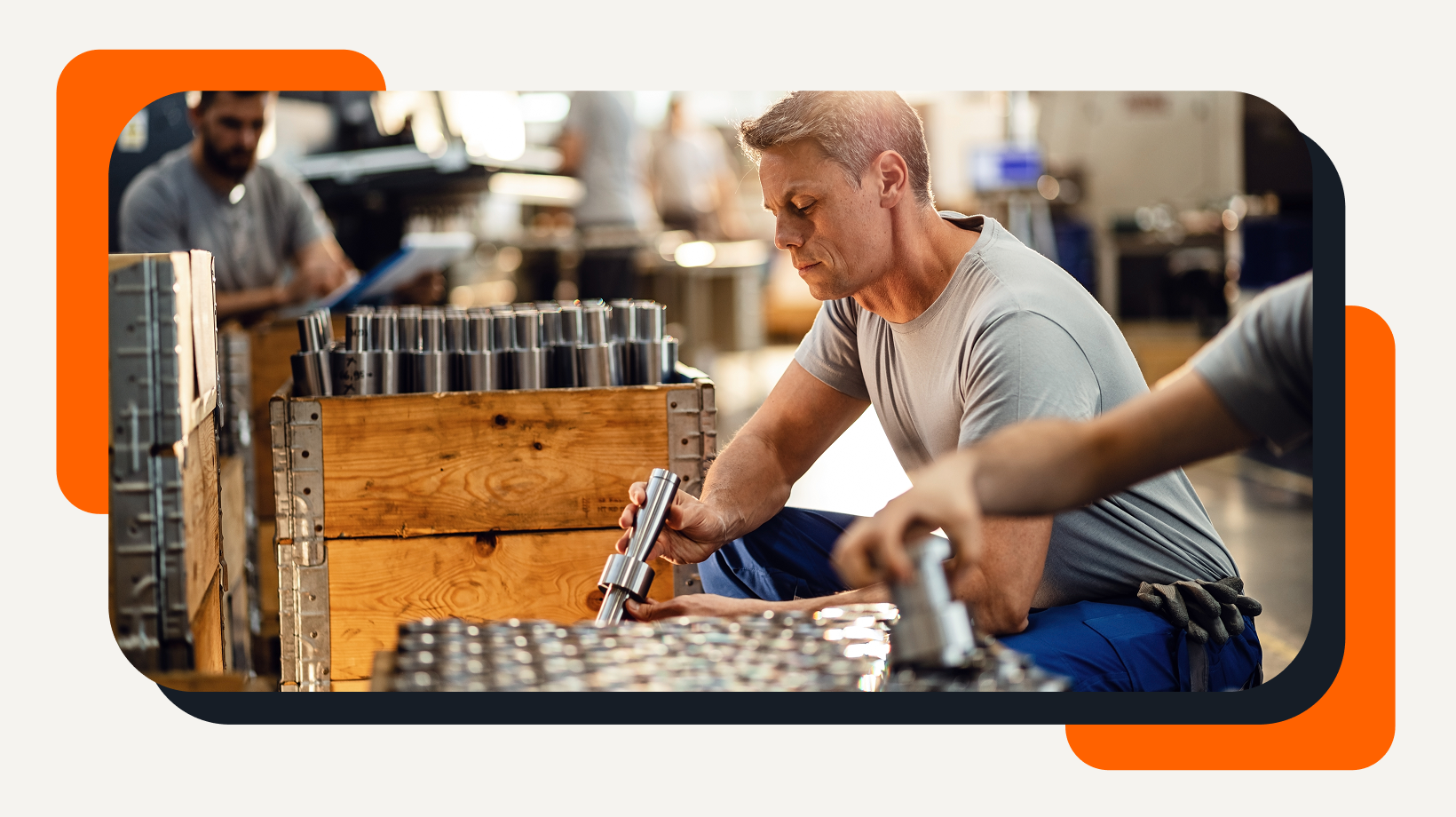 worker looking at machinery part