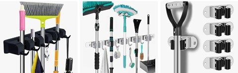 brooms and mop organizers