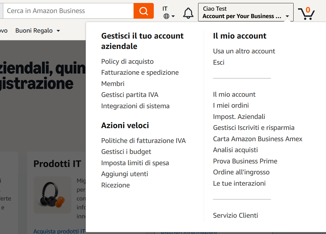 utilizza un altro account