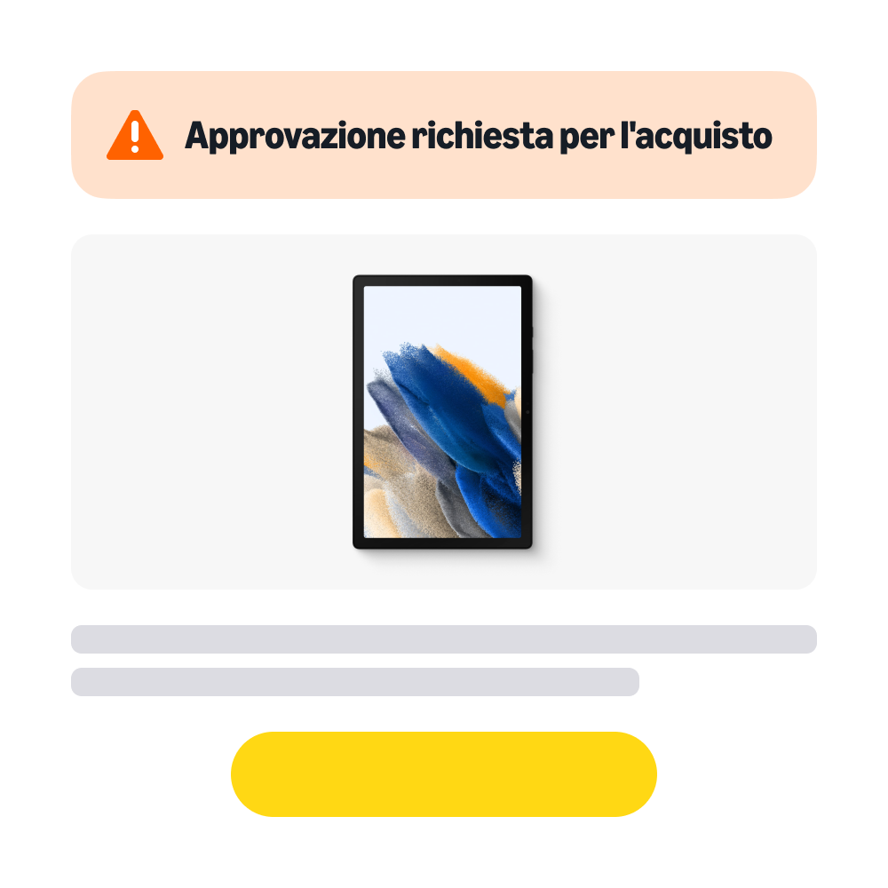 approvazione richiesta per l’acquisto